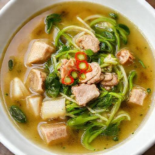 Quick Canh Cải Nấu Thịt Băm (Speedy Mustard Greens Soup)