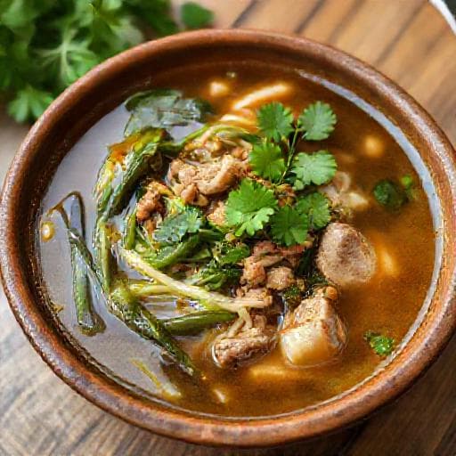 Canh Cải Nấu Thịt Băm with Shrimp Paste (Regional Twist)