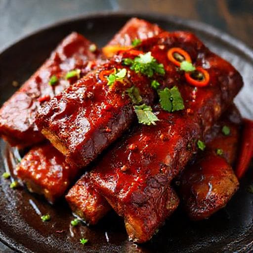 Spicy Honey Glazed Pork Ribs with Lemongrass