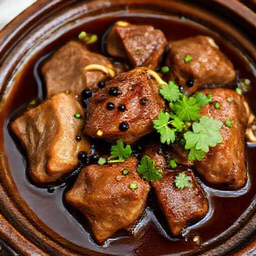 Sườn Non Kho Tiêu Gừng (Pork Ribs Braised with Ginger and Black Pepper)