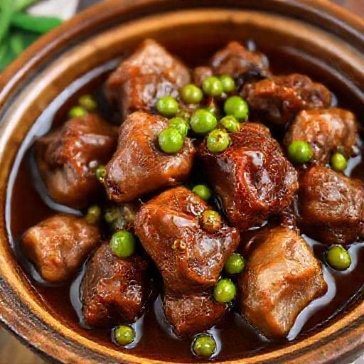 Giò Heo Kho Tiêu Xanh (Pork Knuckles Braised with Green Peppercorns)