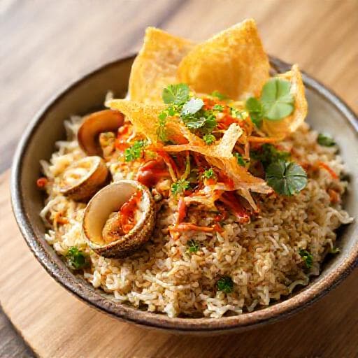 Cơm Hến with Crispy Rice Paper