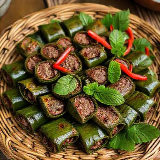 Bò Nướng Lá Lốt (Grilled Beef Wrapped in Betel Leaves)