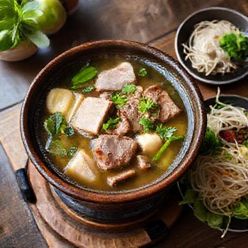 Lẩu Vịt Om Sấu (Traditional Duck Hot Pot with Star Fruit)