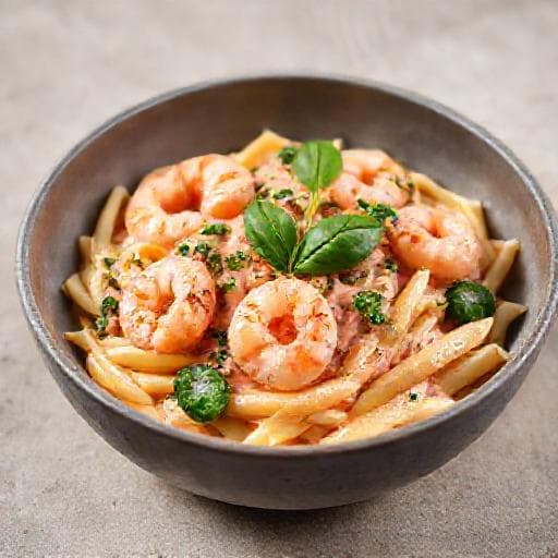 Pâtes Express aux Crevettes et Épinards, Sauce Rosée Simplifiée