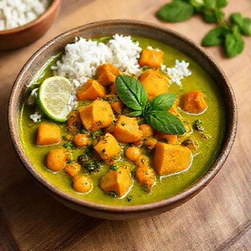 Curry de Pois Chiches et Patate Douce à la Thaïlandaise