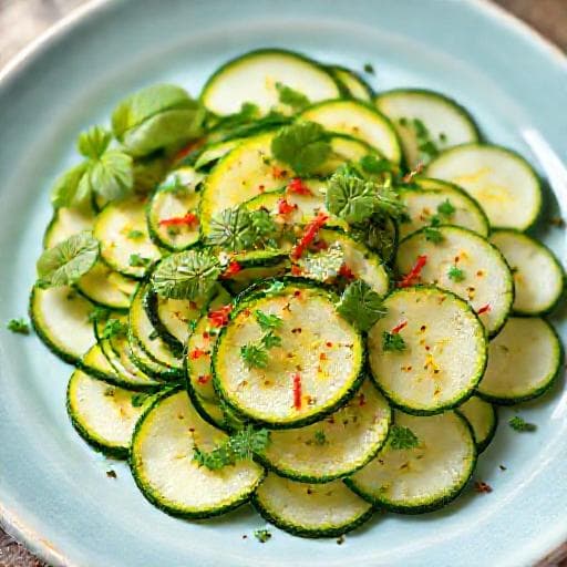 Carpaccio de Courgettes Express à la Menthe