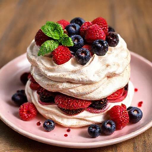 Dacquoise aux Noisettes et Fruits Rouges