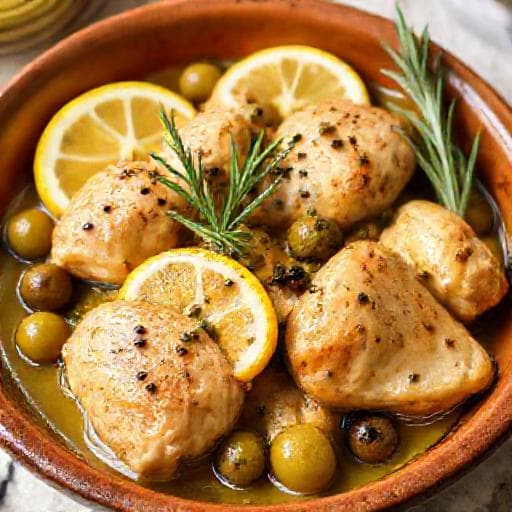 Poulet au Citron et aux Olives (Inspiration Méditerranéenne)