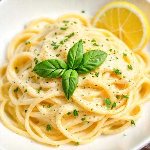 Sauce Alfredo au Citron et Basilic