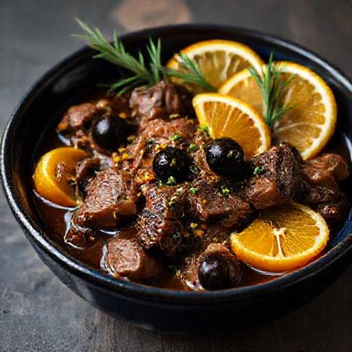 Gardianne de Taureau aux Olives et Agrumes
