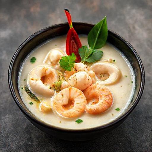 Tom Kha Gai med Skaldjur