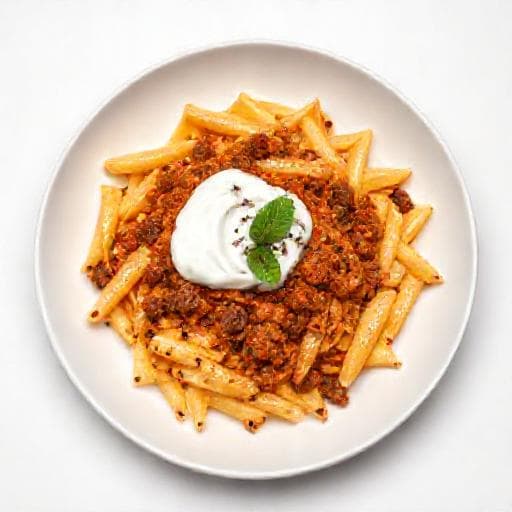 Snabb Turkisk Pasta med Köttfärs och Yoghurt