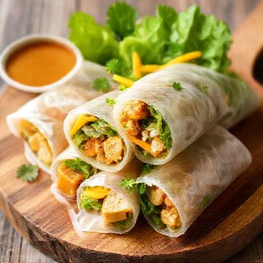 Kreativ Twist: Vietnamesiska Sommarrullar med Tofu och Mango