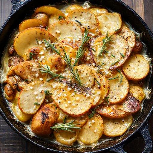 Rotfruktsgratäng med Äpple och Rosmarin