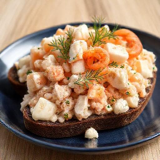 Gubbröra med Skaldjur och Dill