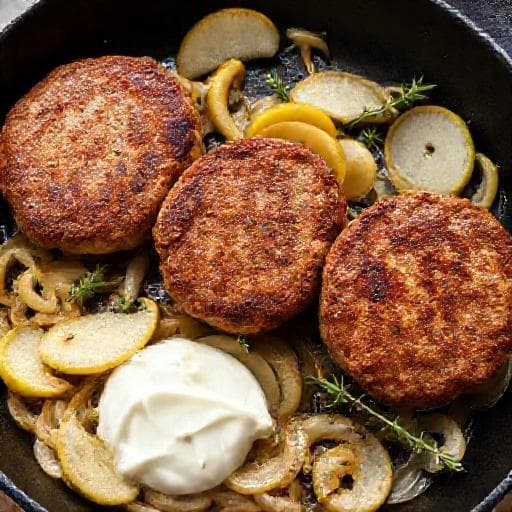 Pannbiff med Lök och Äpple (Västsvensk twist)