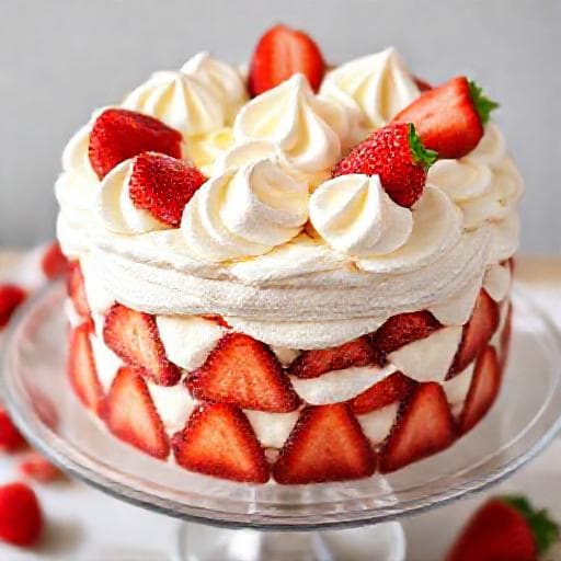 Jordgubbstårta med Citronkräm och Meringue