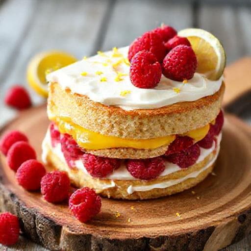 Pinocchiotårta med Citronkräm och Hallon