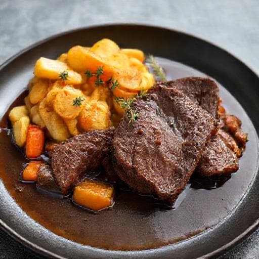 Slottsstek med Rotfruktsgratäng