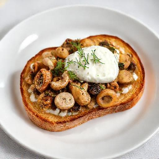 Snabb Kantarelltoast med Crème Fraîche
