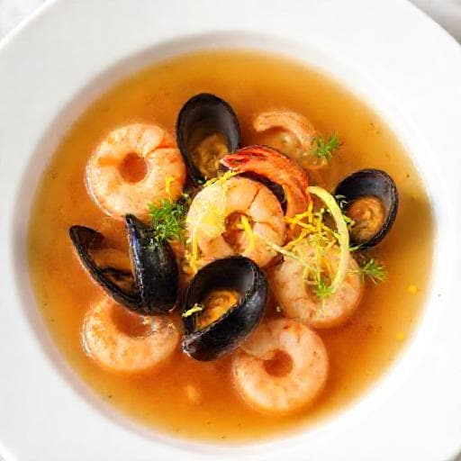 Snabb Skaldjurssoppa med Fänkål och Citron