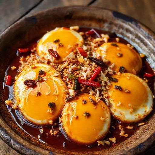 Telur Masak Kicap Pedas Berkerisik