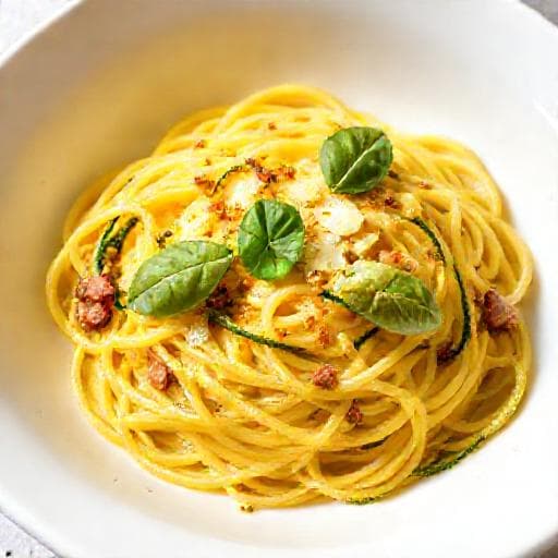 Carbonara 'Giallo' (dengan Kuning Telur & Zucchini)