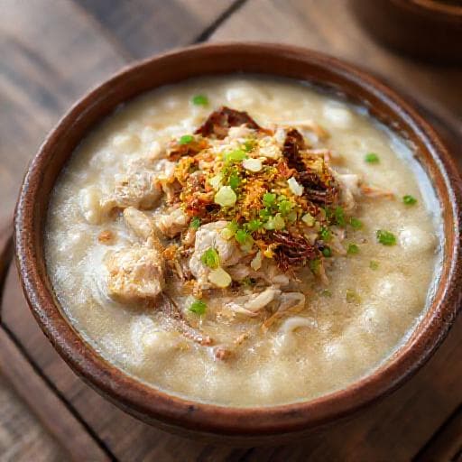 Bubur Nasi Berlauk Utara (Ayam & Udang Kering)