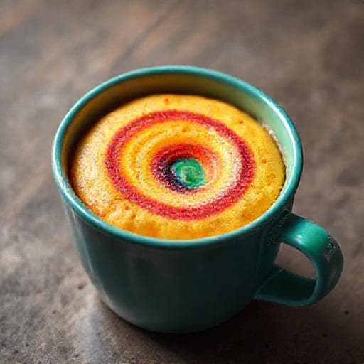 Kek Pelangi Ekspres (Mug Cake)
