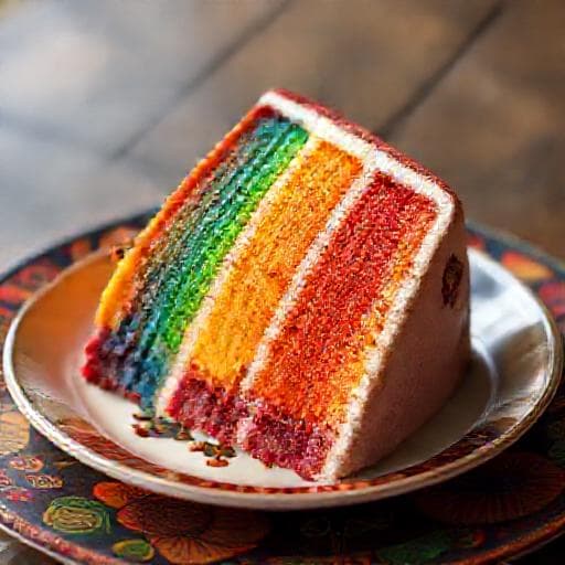 Kek Pelangi Berempah (Sentuhan Nusantara)
