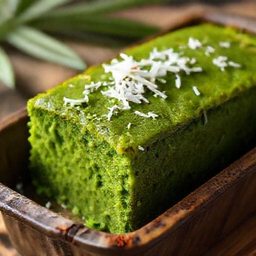 Kek Lumut Kelapa Pandan