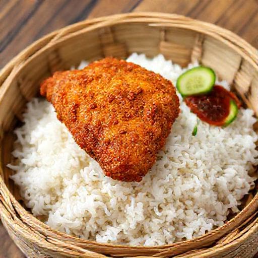 Nasi Kukus Ayam Berempah Klasik