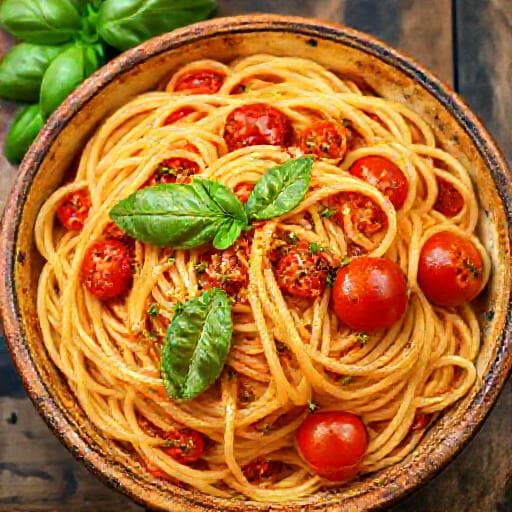 Klassisk One Pot Pasta med Tomat og Basilikum