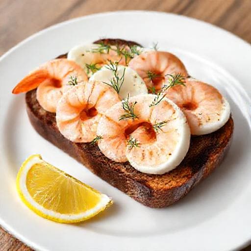 Klassisk Smørrebrød med Æg og Rejer