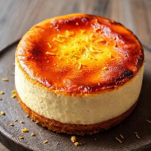 Cheesecake Basco com Raspas de Limão Siciliano