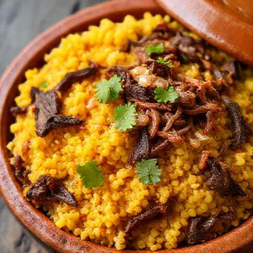 Farofa de Cuscuz Nordestina com Carne Seca