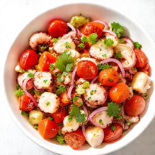 Salada de Polvo Fresca com Ervas