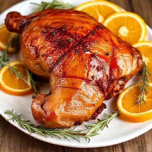 Pato Assado com Laranja e Ervas Aromáticas