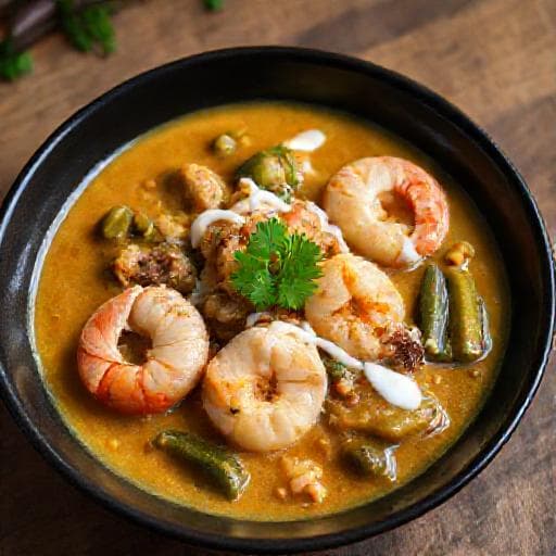 Quizaca Cremosa com Ginguba e Camarão