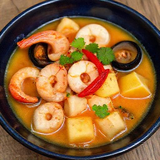 Katupa com Frutos do Mar e Leite de Coco Picante