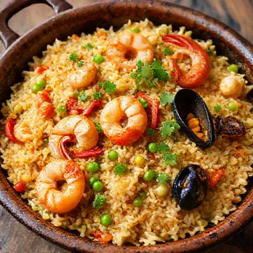 Paella de Mariscos Rápida