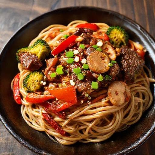 Yakissoba de Carne com Toque Oriental (Teriyaki)