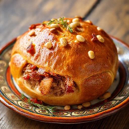 Bola de Lamego com Toucinho e Pinhões