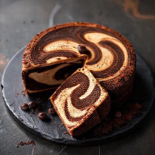 Bolo Mármore com Café e Chocolate