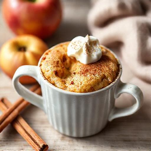 Bolo de Maçã Rápido de Caneca