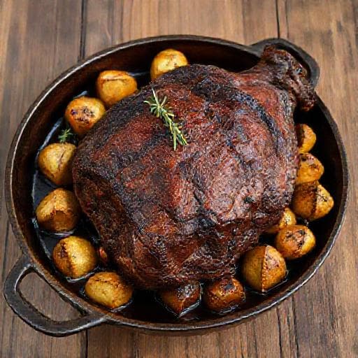 Maminha Assada com Cerveja Preta e Batatas