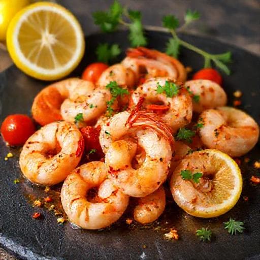 Camarão à Provençal com Limão Siciliano e Pimenta Calabresa