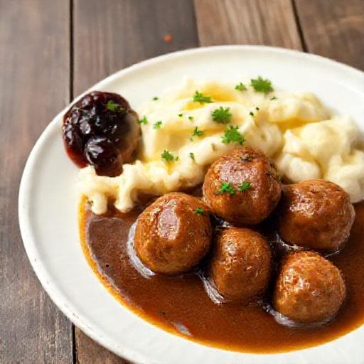 Klassiset lihapullat ruskeassa kastikkeessa
