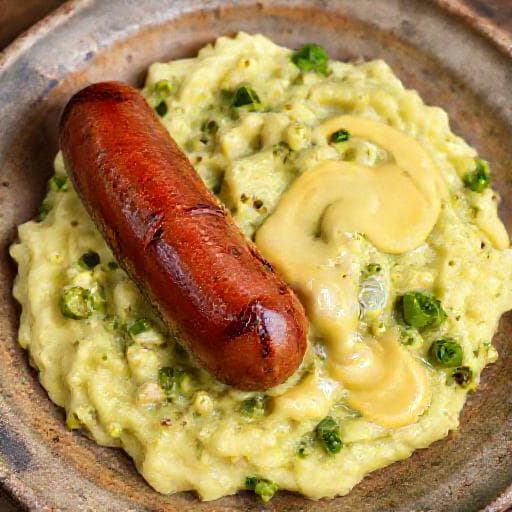 Stoemp met Worst en Mosterdsaus